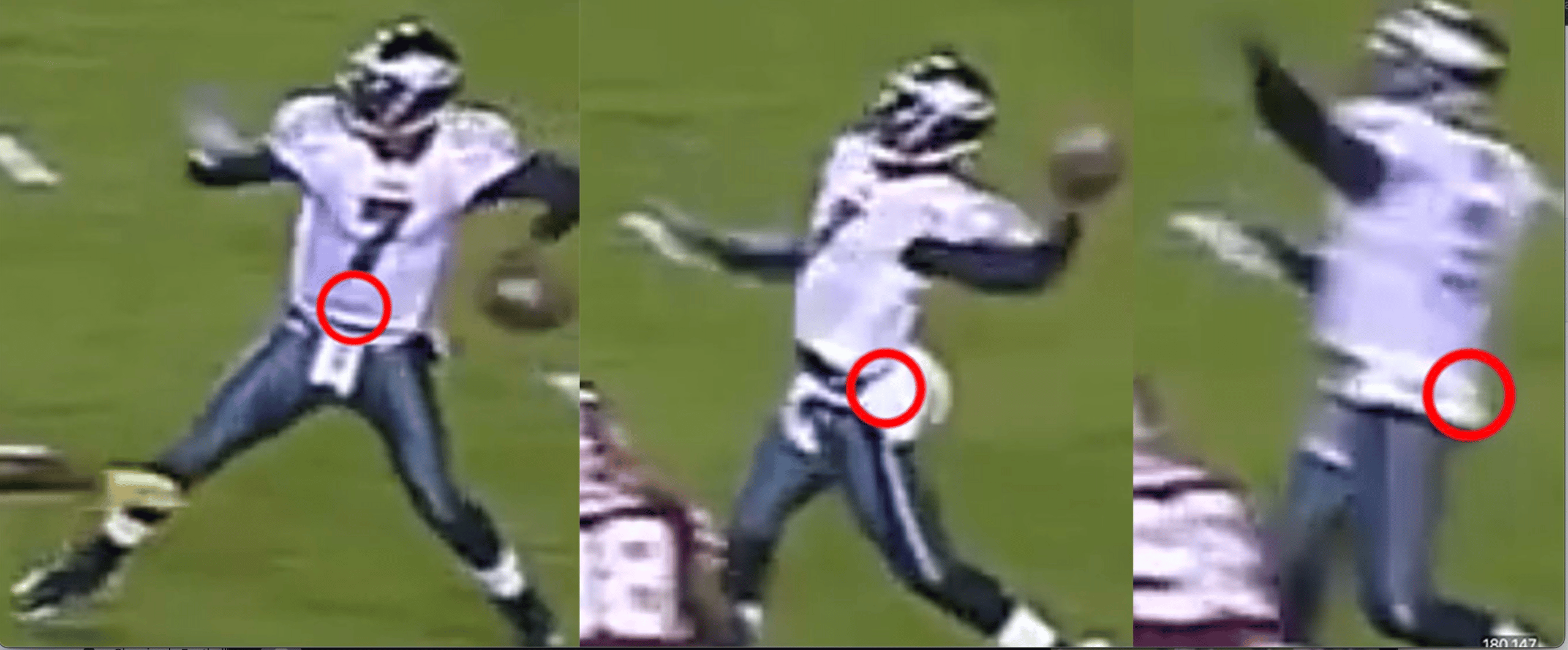 Michael Vick deep pass mechanics during a game situation