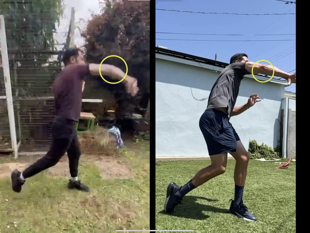 How to throw a football: make sure to extend the arm for more power